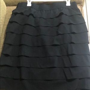 Elastic Waist Black Layered INC Skirt